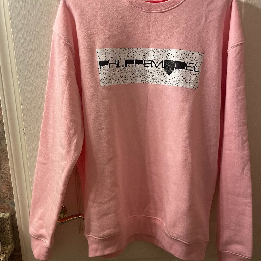 Sweatshirt Philippe Model 100 % cotton,, Pink ,Size XL-1X,Made in Italy 25"x29"